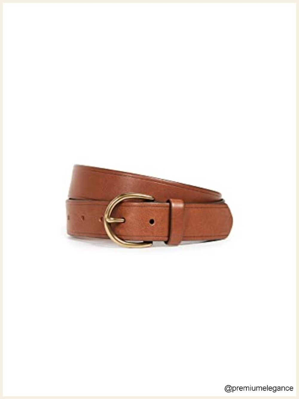 Women's Medium Perfect Leather Belt Gold-Tone Buckle Adjustable